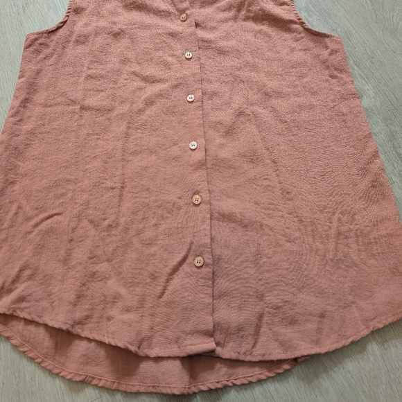 Joie Sleeveless Peach Button-Down Vest Shirt Size M - Picture 4 of 5